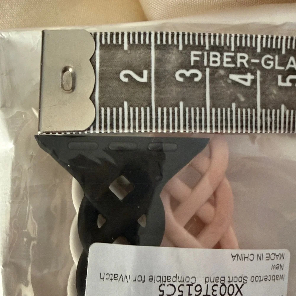 iWatch slim braided silicone watch bands pack of 3 New NWT, pink black and cream